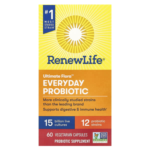 Renew Life, Ultimate Flora 日常益生菌,150 億 CFU,60 粒素食膠囊