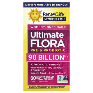 رينيو لايف‏, بروبيوتيك Ultimate Flora ™ الكامل للنساء ، 90 مليار وحدة تشكيل مستعمرة ، 60 كبسولة نباتية صرف ذات إطلاق تدريجي