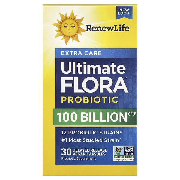 Renew Life, Ultimate Flora, Ultimate Care Probiotic, 100 de miliarde de culturi vii, 30 de capsule vegetariene