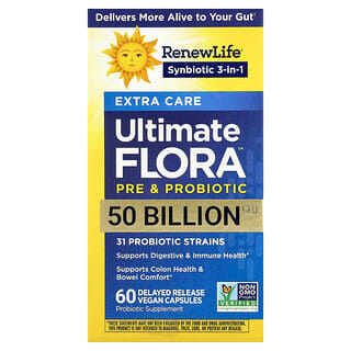 Renew Life, Extra Care, Ultimate Flora™ Probiotic, 60 Delayed Release Vegan Capsules