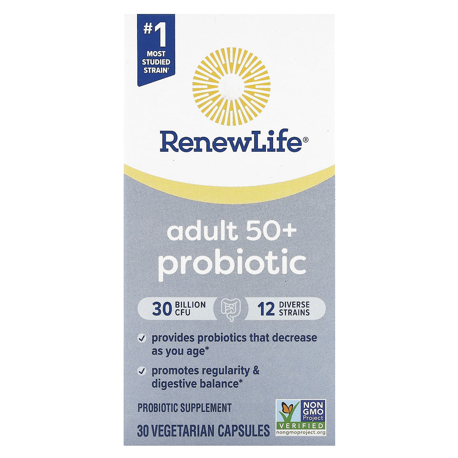 Renew Life, Adult 50+ Probiotic, 30 Billion CFU, 30 Vegetarian Capsules