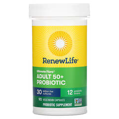 Renew Life (رينيو لايف)‏, بروبيوتيك Ultimate Flora البالغ من العمر 50 عامًا فأكثر ، 30 مليار وحدة تشكيل مستعمرة ، 90 كبسولة نباتية