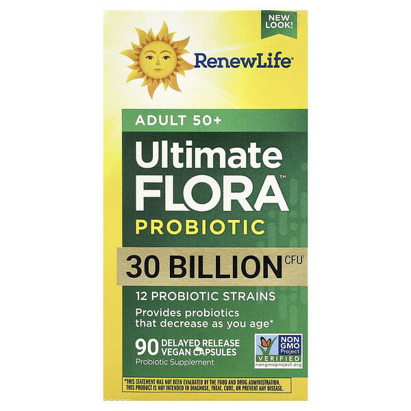 Renew Life, Ultimate Flora™ 프로바이오틱, 50세 이상 성인용, 300억CFU, 지연 방출 베지 캡슐 90정