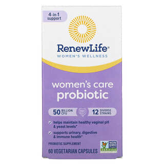 Renew Life, Suplemento probiótico para el cuidado de la mujer, 50.000 millones de UFC, 60 cápsulas vegetales