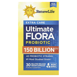 Renew Life, Ultimate Care Probiotik Pencernaan, 150 Miliar CFU, 30 Kapsul Vegetarian