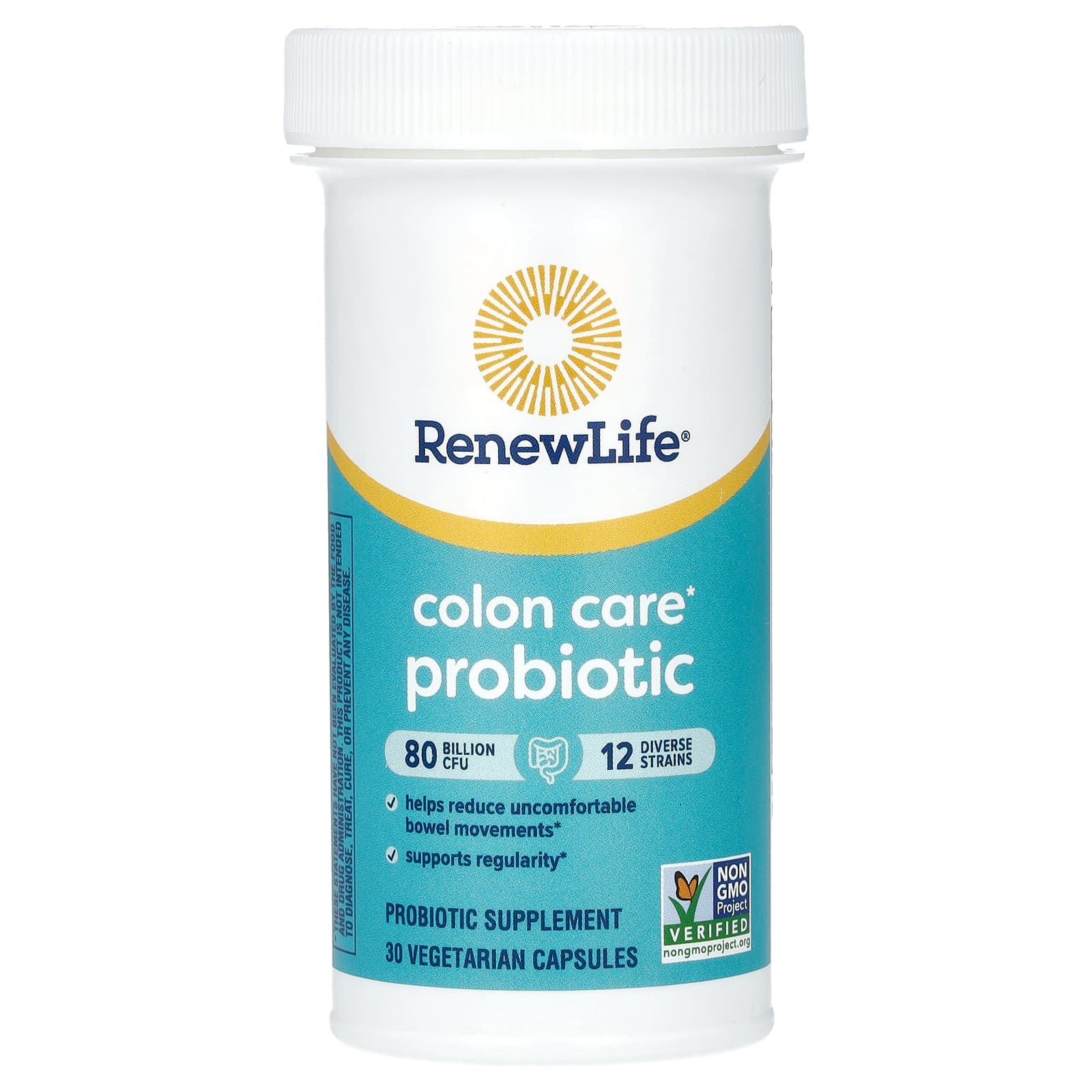 Renew Life Colon Care Probiotic 80 Billion Cfu 30 Vegetarian Capsules