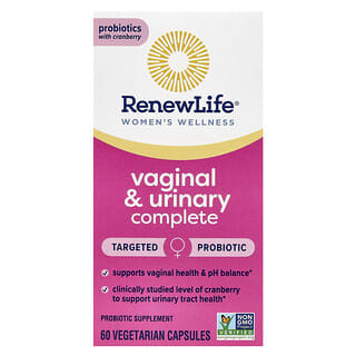 Renew Life, Women's Wellness, Vaginal & Urinary Complete, 60 Vegetarian Capsules