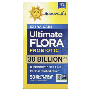 Renew Life, Extra Care, Ultimate Flora™ Probiotic, 50 Delayed Release Vegan Capsules
