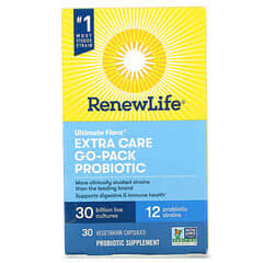 Renew Life, Ultimate Flora, Extra Care Go-Pack Probiotic, 30 Billion Live Cultures, 30 Vegetarian Capsules