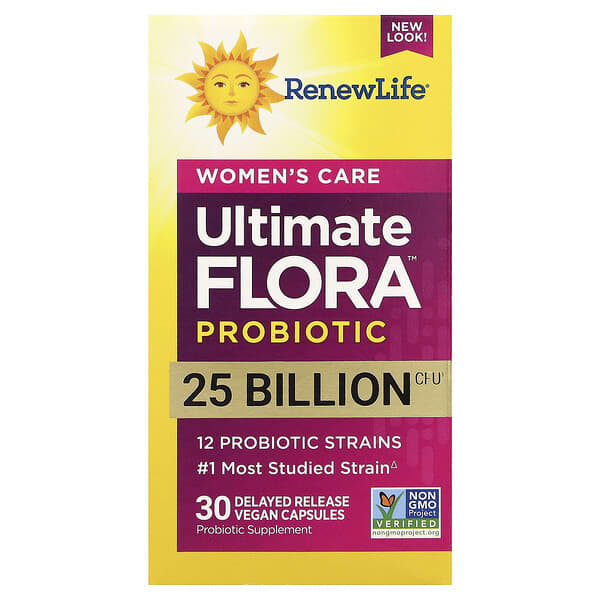 Renew Life Women's Care, Ultimate Flora™ Probiotic, 25 Billion CFU, 30 Delayed Release Vegan Capsules