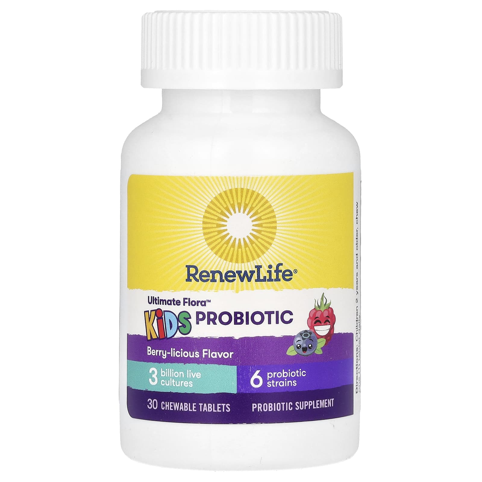 Renew Life, Ultimate Flora, Kids Probiotic, Berry-licious, 3 Billion 