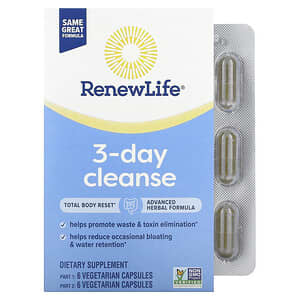 Renew Life, 3-дневное очищение, 12 вегетарианских капсул