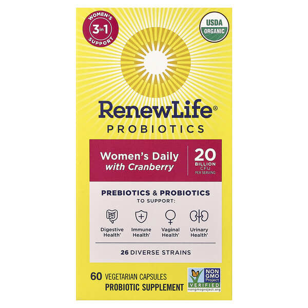 Renew Life, 女性蔓越莓日常幫助配方，60 粒素食膠囊