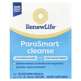 Renew Life, ParaSmart Cleanse, Desintoxicación específica de 14 días, Programa de 2 partes