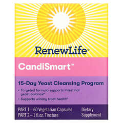 Renew Life, CandiSmart, Programa de Purificação de 15 Dias com Levedura, Programa de 2 Partes