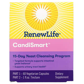 Renew Life, CandiSmart, Programa de limpieza con levadura de 15 días, Programa de 2 partes