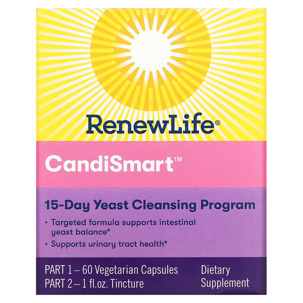 Renew Life (رينيو لايف)‏, CandiSmart ، برنامج تطهير الخميرة لمدة 15 يومًا ، برنامج من جزئين