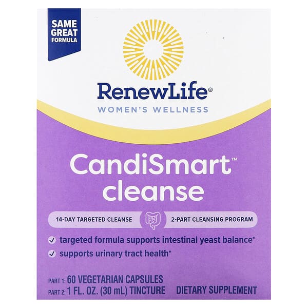 Renew Life, CandiSmart, 15Day Yeast Cleansing Program, 2 Part Program