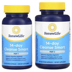 Renew Life, 14-Day Cleanse Smart, 2 Bottles, 60 Vegetarian Capsules Each