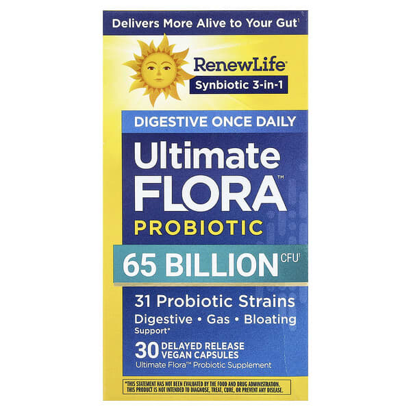 Renew Life, Ultimate Flora™, Digestive Once Daily Probiotic, 30 Delayed Release Vegan Capsules — product photo 1