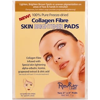 Reviva Labs, Collagen Fibre Skin Brightener Pads, 2 Pads, 3" x 4" Each