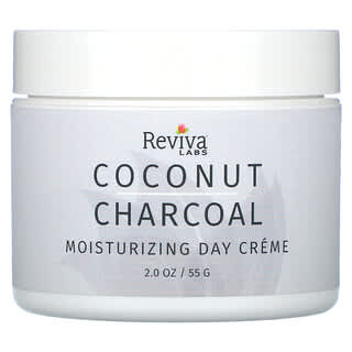 Reviva Labs, Crème de jour hydratante au charbon de noix de coco, 55 g