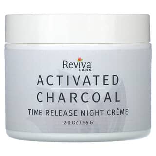 Reviva Labs‏, פחם פעיל, Time Release, קרם לילה לשחרור לילה, 55 גרם (2 אונקיות)