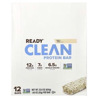 Ready, Clean Protein Bar, ваниль, 12 батончиков, 52 г (1,83 унции)