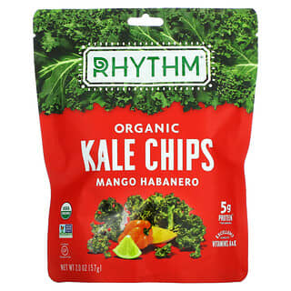 Rhythm Superfoods, Chips de chou frisé biologiques, Mangue et piment habanero, 57 g