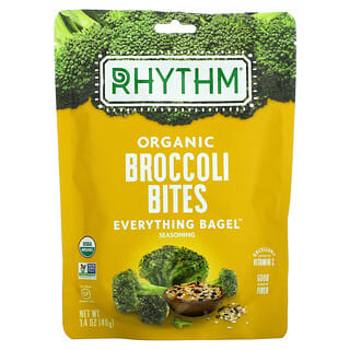 Rhythm Superfoods, Organic Broccoli Bites, Bio-Brokkoli-Snack, „Everything Bagel“, 40 g (1,4 oz.)