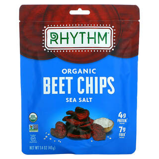 Rhythm Superfoods, Chips de betterave biologique, Sel de mer, 40 g