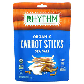 Rhythm Superfoods, Palitos de zanahoria orgánica, Sal marina, 40 g (1,4 oz)