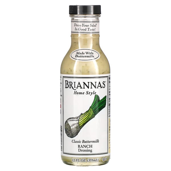 Briannas, 家常風格，經典田園酪乳調味汁，12 液量盎司（355 毫升）