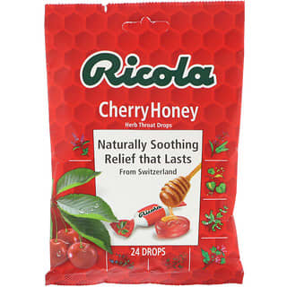 Ricola, Herb Throat Drops, вишневый мед, 24 капли