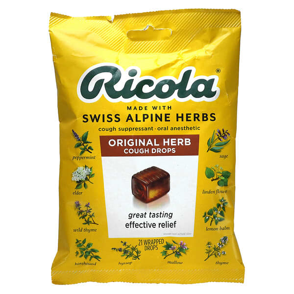 Ricola, Die Originalen natürlichen Kräuter-Hustenbonbons, 21 Bonbons