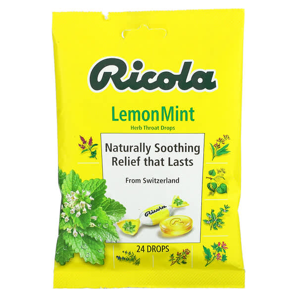 Ricola, Herb Throat Drops, Lemon Mint, 24 Drops