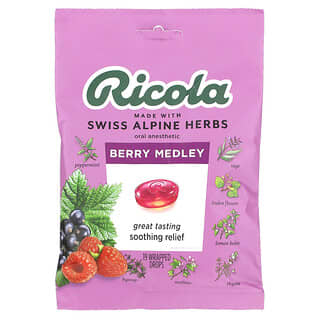 Ricola, оральный анестетик, ягодная смесь, 19 капель в упаковке
