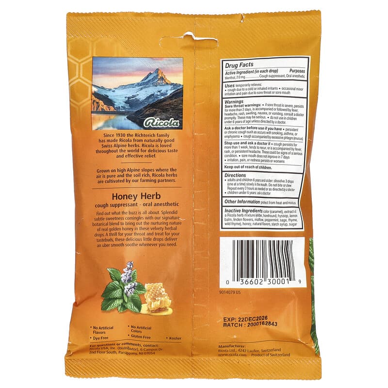 Honey Herb®, 24 Wrapped Drops