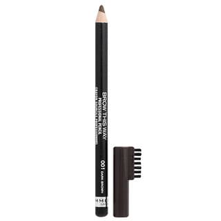 Rimmel London, Brow This Way, Professional Eyebrow Pencil, 001 Dark Brown, 0.05 oz (1.4 g)