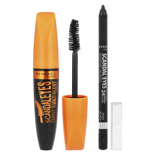 Rimmel London, Máscara para cílios Scandaleyes Curve Alert com delineador Kohl Kajal à prova d’água, 001 Black, 12 ml