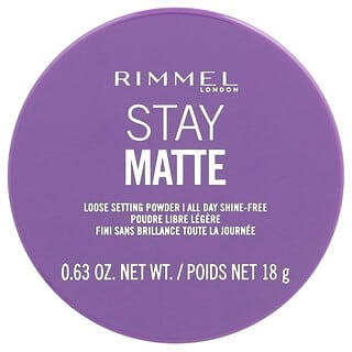 Rimmel London, ステイマット、ルースセッティングパウダー、001トランスペアレント、18g（0.63オンス）