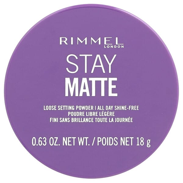 Rimmel London, 스테이 매트, 루즈 세팅 파우더, 001 트랜스페어런트, 18g(0.63oz)