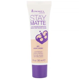 Rimmel London, Stay Matte Liquid Mousse Foundation, 091 Light Ivory, 1 fl oz (30 ml)