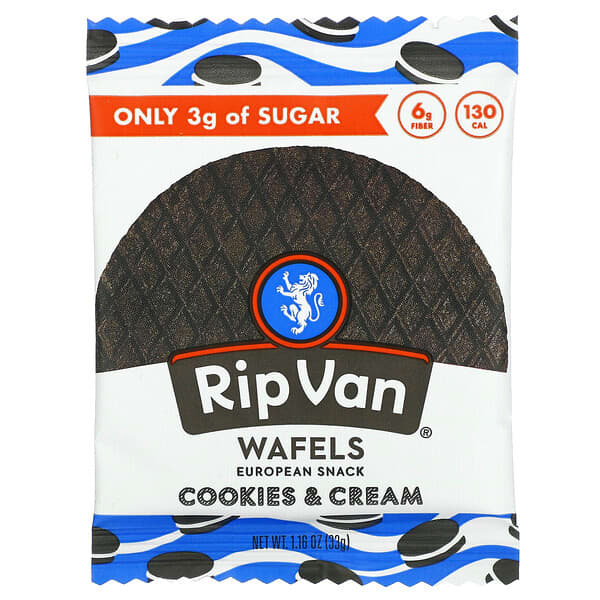 Rip Van Wafels, Wafels, Cookies & Cream, 1.16 oz (33 g)