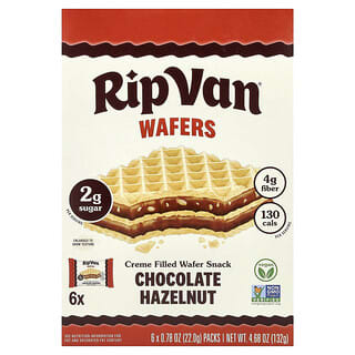 Rip Van Wafels, 巧克力榛子，6 包，每包 0.78 盎司（22 克）