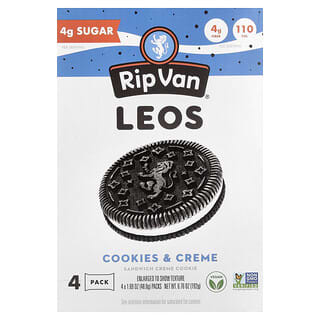 Rip Van Wafels, Leos，生曲奇和奶油味，4 包，每包 1.69 盎司（48 克）