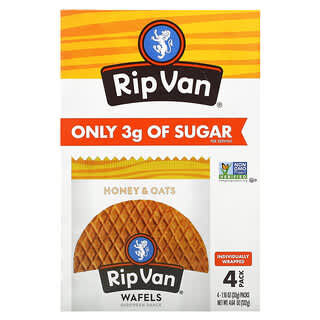 Rip Van Wafels, 蜂蜜和燕麥，4 包，每包 1.16 盎司（33 克）