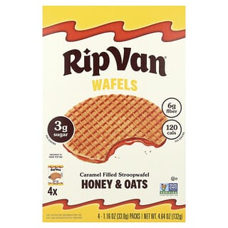 Rip Van Wafels, Stroopwafel punjen karamelom, med i zob, 4 pakiranja, 33 g svaki