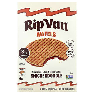 Rip Van Wafels, Snickerdoodle, Caramel Filled Stroopwafel, 4 Packs, 1.16 oz (33 g) Each