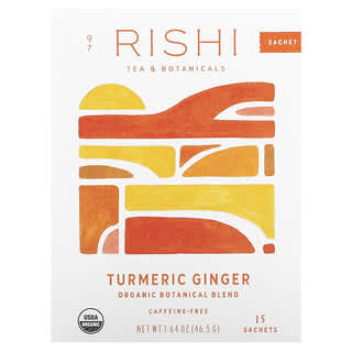 Rishi Tea, Organic Botanical Blend, Turmeric Ginger, Caffeine-Free, 15 Sachets, 1.64 oz (46.5 g)